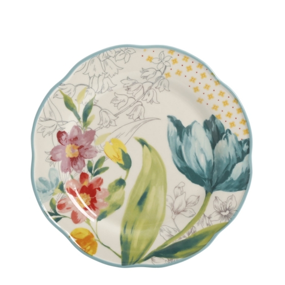 ❤️ New Pioneer Woman Blooming Bouquet 12 Piece Dinnerware Set - Picture 3 of 7